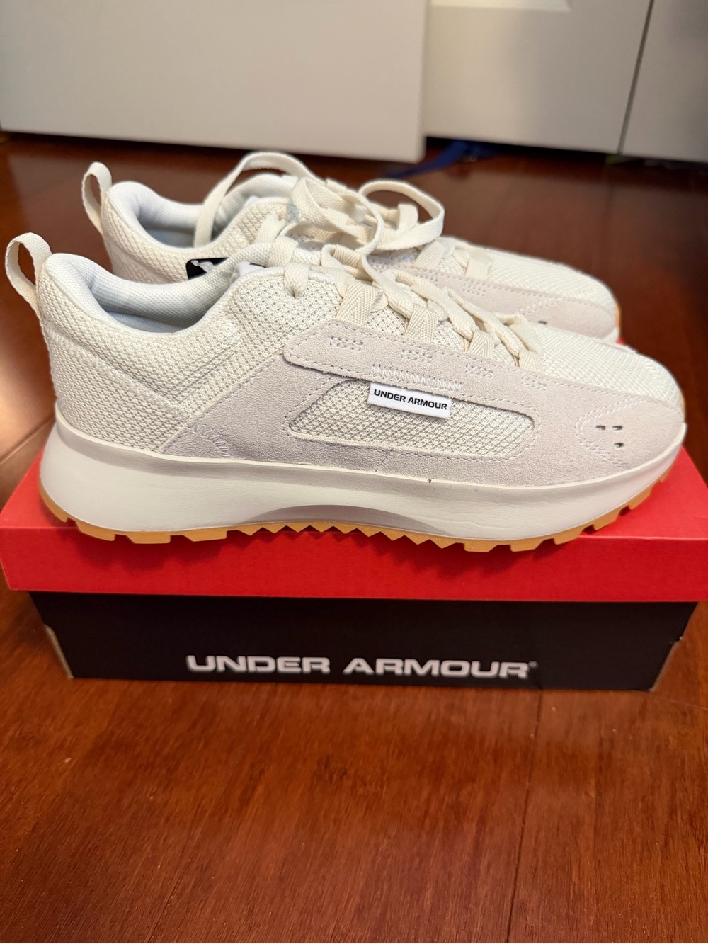 Under Armour Ladies Cream Sneakers
